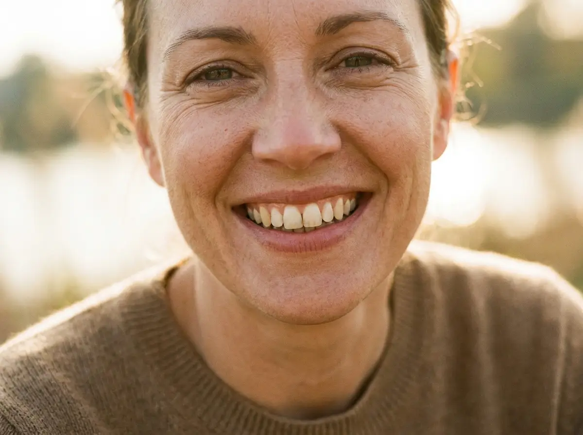 Natural, healthy white smile — your own teeth, not veneers